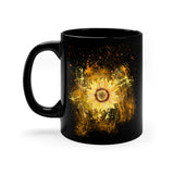 Sunflower Ink Splash 11oz Black Mug Sunflower Ink Splash 11oz Black Mug