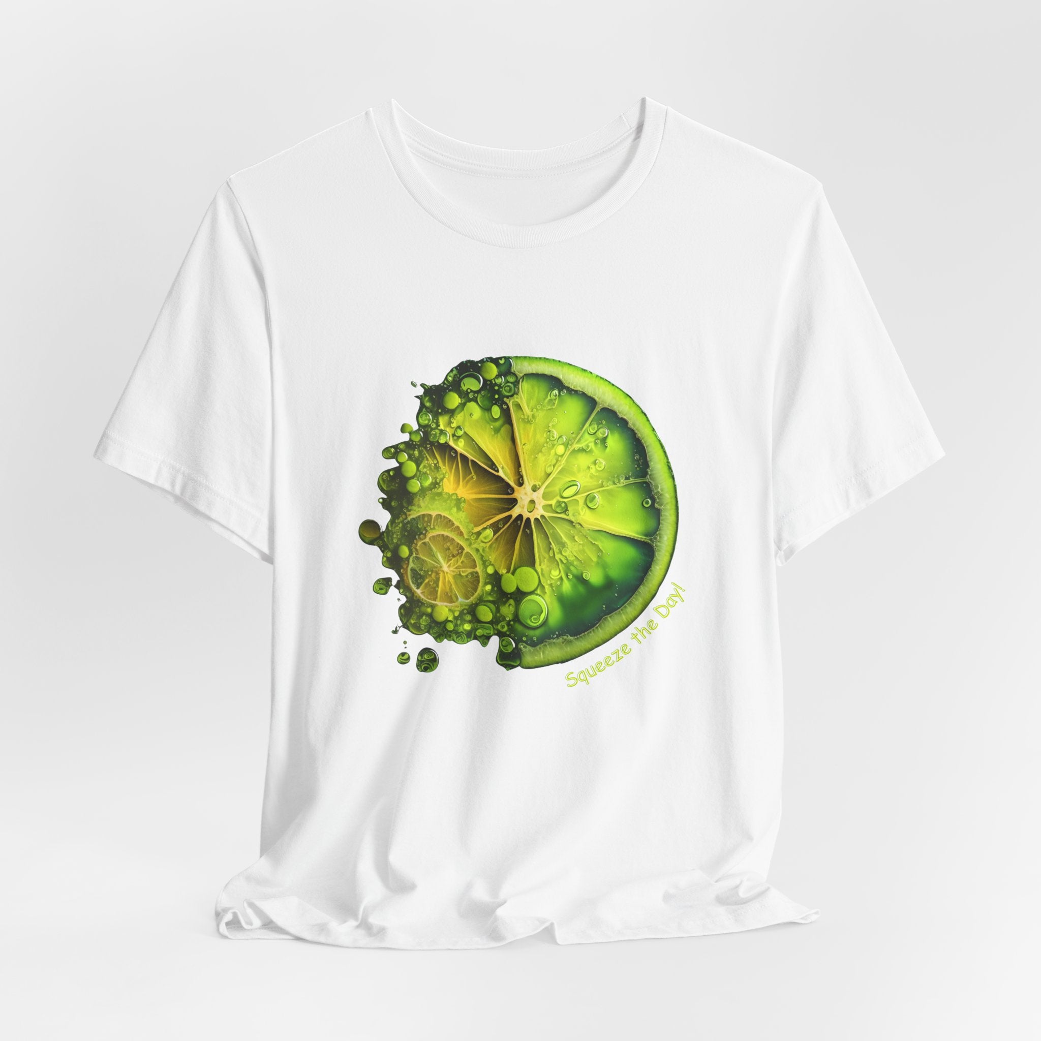 Lime T-Shirt Vibrant Citrus Graphic Tee 'Squeeze the Day