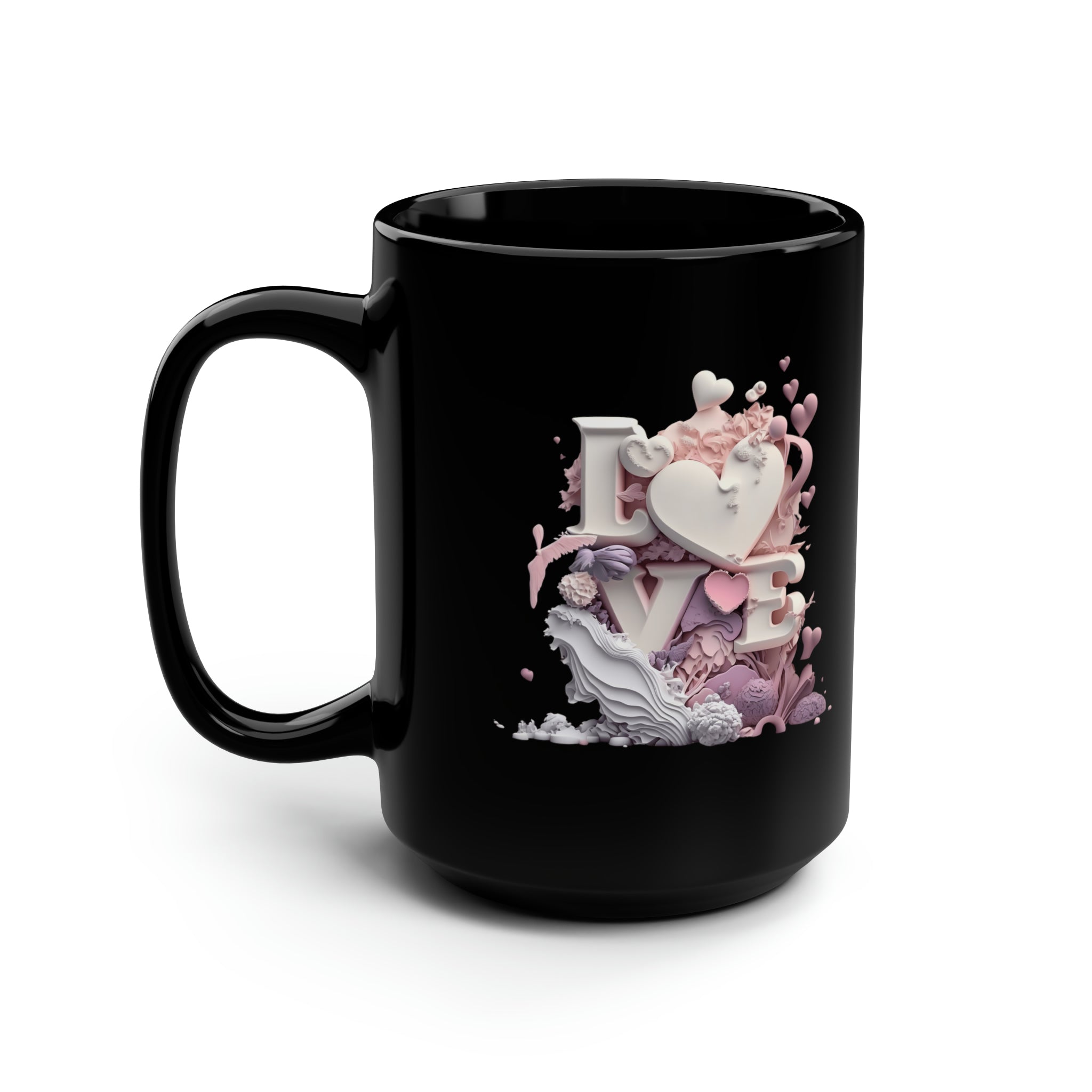 LOVE 3D Graphic Black Mug LOVE 3D Graphic Black Mug