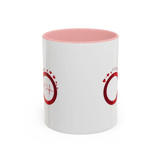 Romantic Heartbeat Accent Coffee Mug - Forever and Always Design