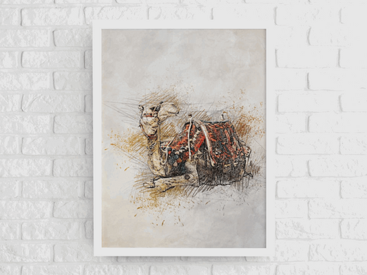 Camel Sketch Wall Art Barty life