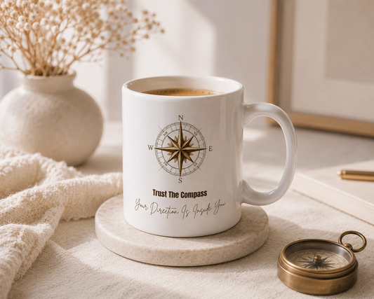 Trust the Compass – Inspirational Ceramic Mug, 11oz & 15oz
