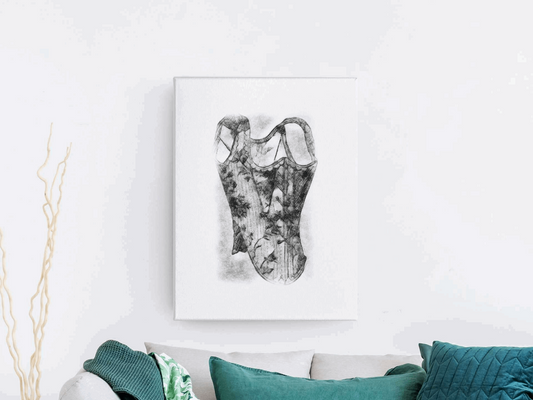 Corset  pencil wall art Barty life