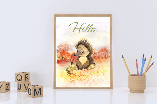 Hello Hedgehog Wall Art Barty life