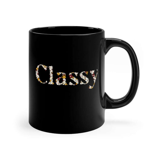 Orchid-Inspired Black Ceramic Mug: A Classy Coffee Cup