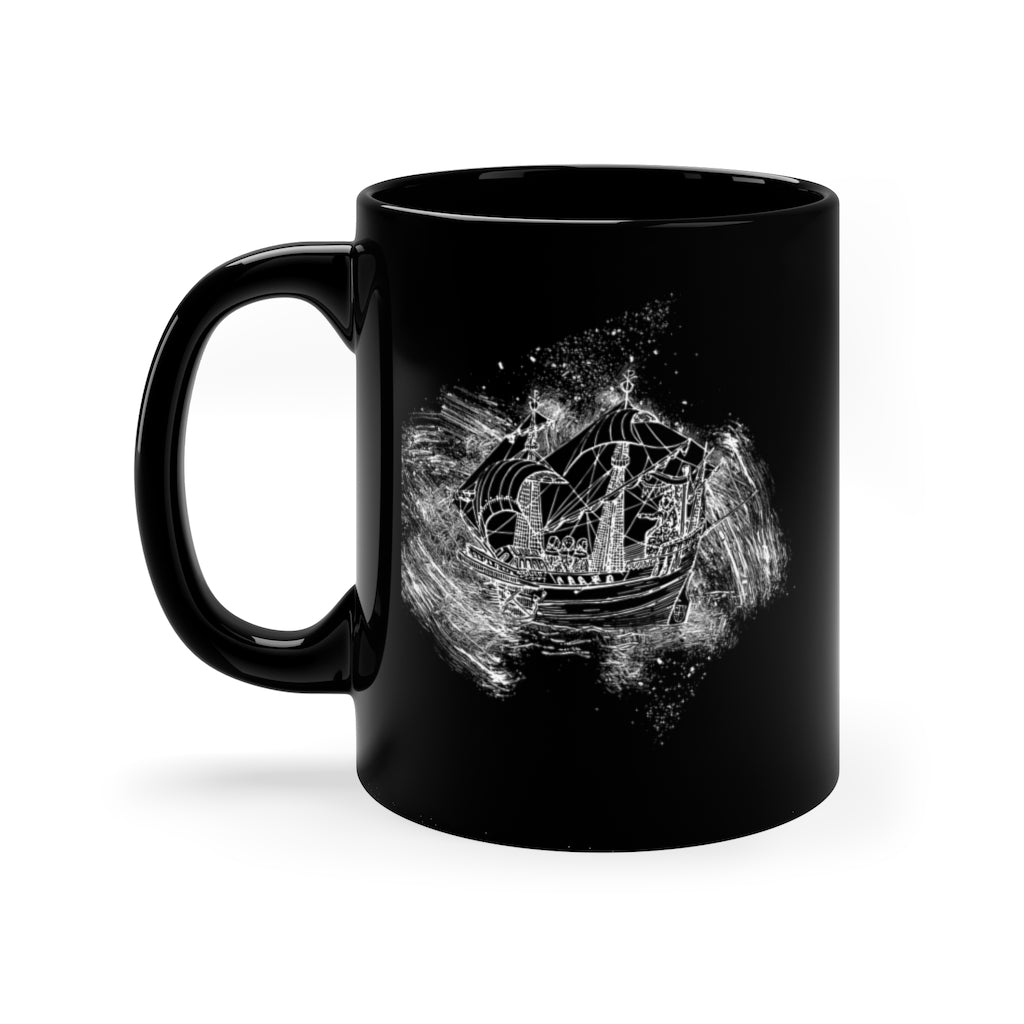 Ship Ink Splash 11oz Black Mug Barty life Ship Ink Splash 11oz Black Mug Barty life