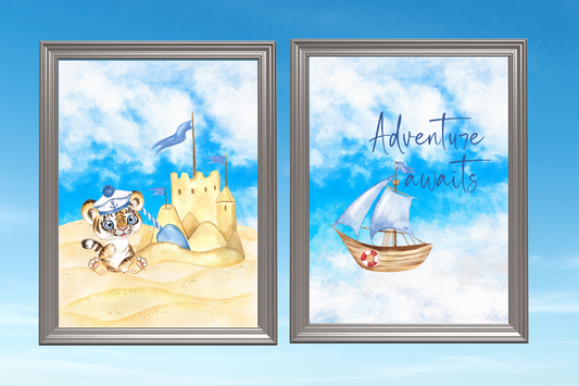 Tiger Baby, Adventure Awaits- Nursery Wall Art Barty life
