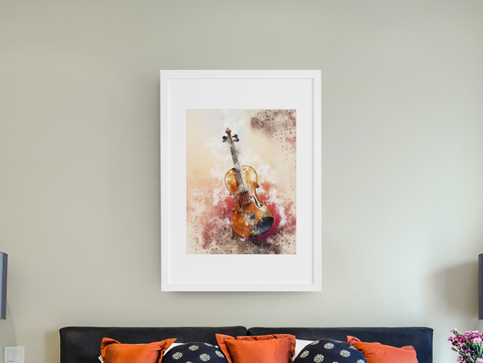 Violin Watercolor Art Barty life