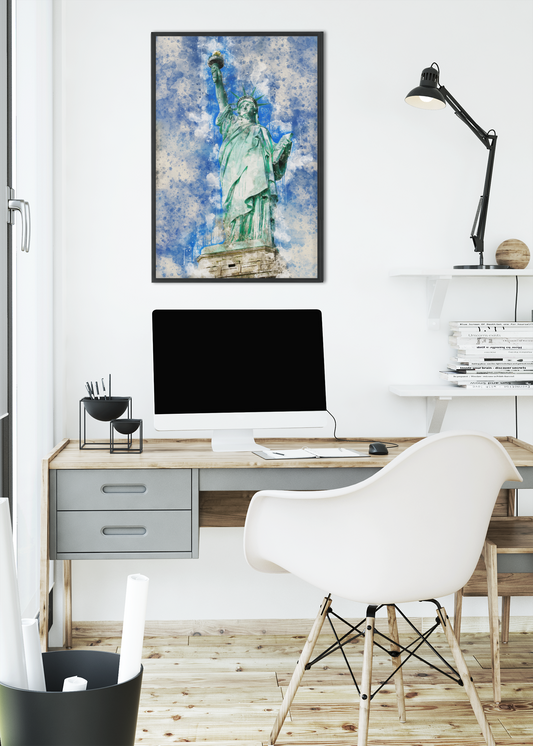 Statue Of Liberty Watercolor Art Barty life