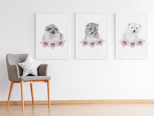 Wild Animals Watercolor SeT- Wall art Barty life