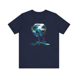 Artistic World Map T-Shirt - Perfect for Travel Lovers | Unique Wine Glass Design Unisex