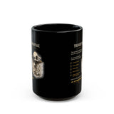 Motivational 'The Quiet Advantage' Black Coffee Mug — Inspirational Skull Design (11oz/15oz)