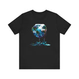 Artistic World Map T-Shirt - Perfect for Travel Lovers | Unique Wine Glass Design Unisex