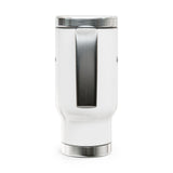 Travel Mug — "Build Your Vision" Coffee Tumbler with Inspirational Books & Lightbulb Design, 14oz Stainless Steel