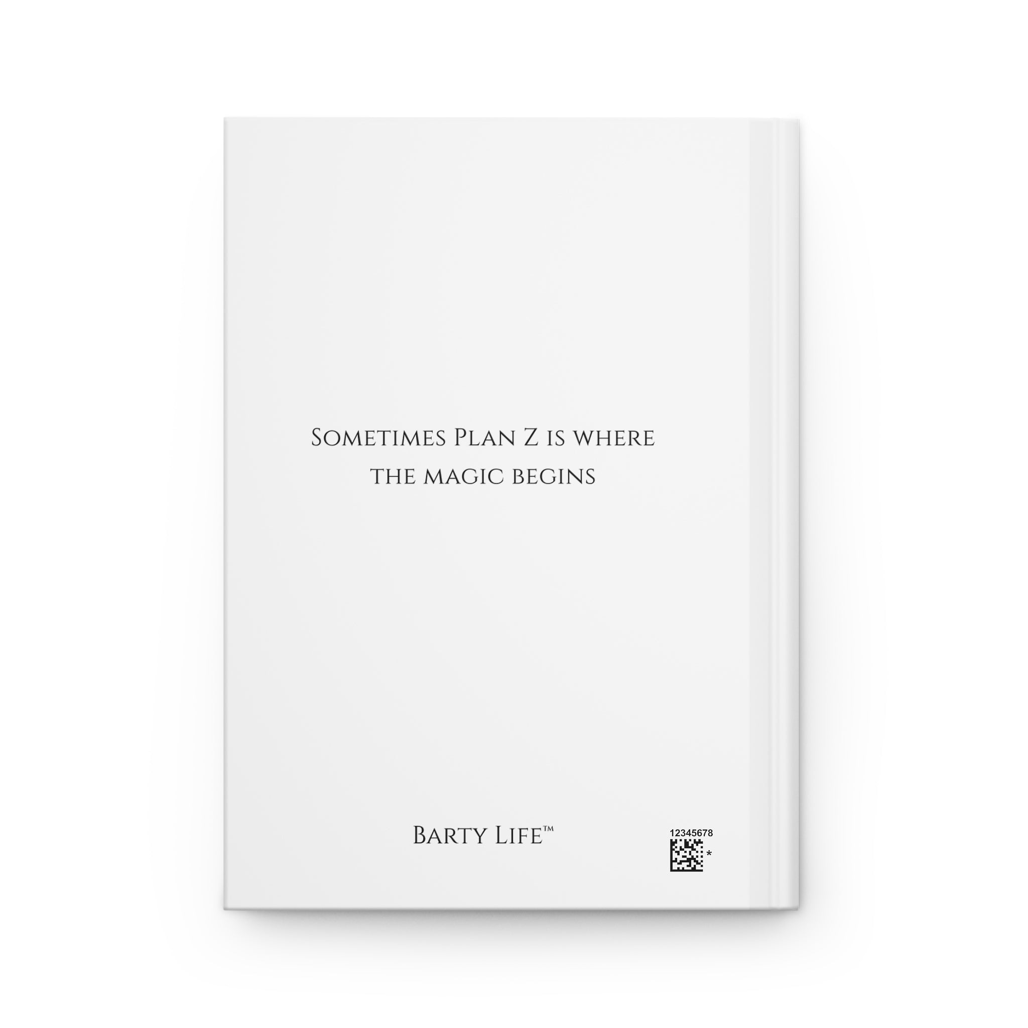 Plan Z Journal — Inspirational Hardcover Notebook with Rocket & Train Illustration, "Turns Out Plan Z Had Better Views Anyway"
