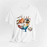 Travel T-Shirt - Adventure Graphic Tee with Famous Landmarks Unisex