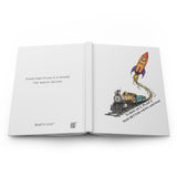 Plan Z Journal — Inspirational Hardcover Notebook with Rocket & Train Illustration, "Turns Out Plan Z Had Better Views Anyway"