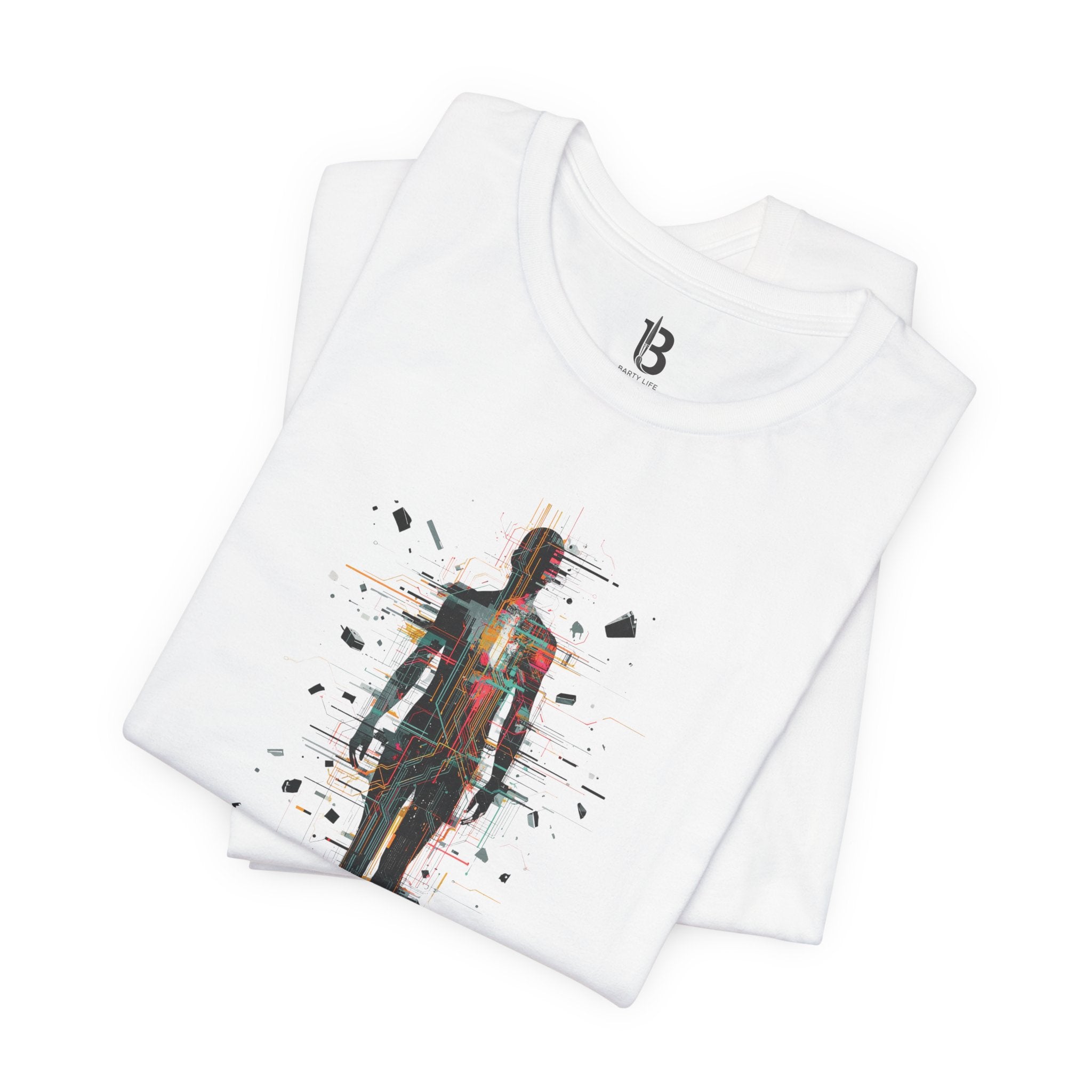 Futuristic Human Upgrade T-Shirt – “Upgrading... Please Wait” Graphic Tee, Minimal Tech Art Shirt, Unisex Streetwear
