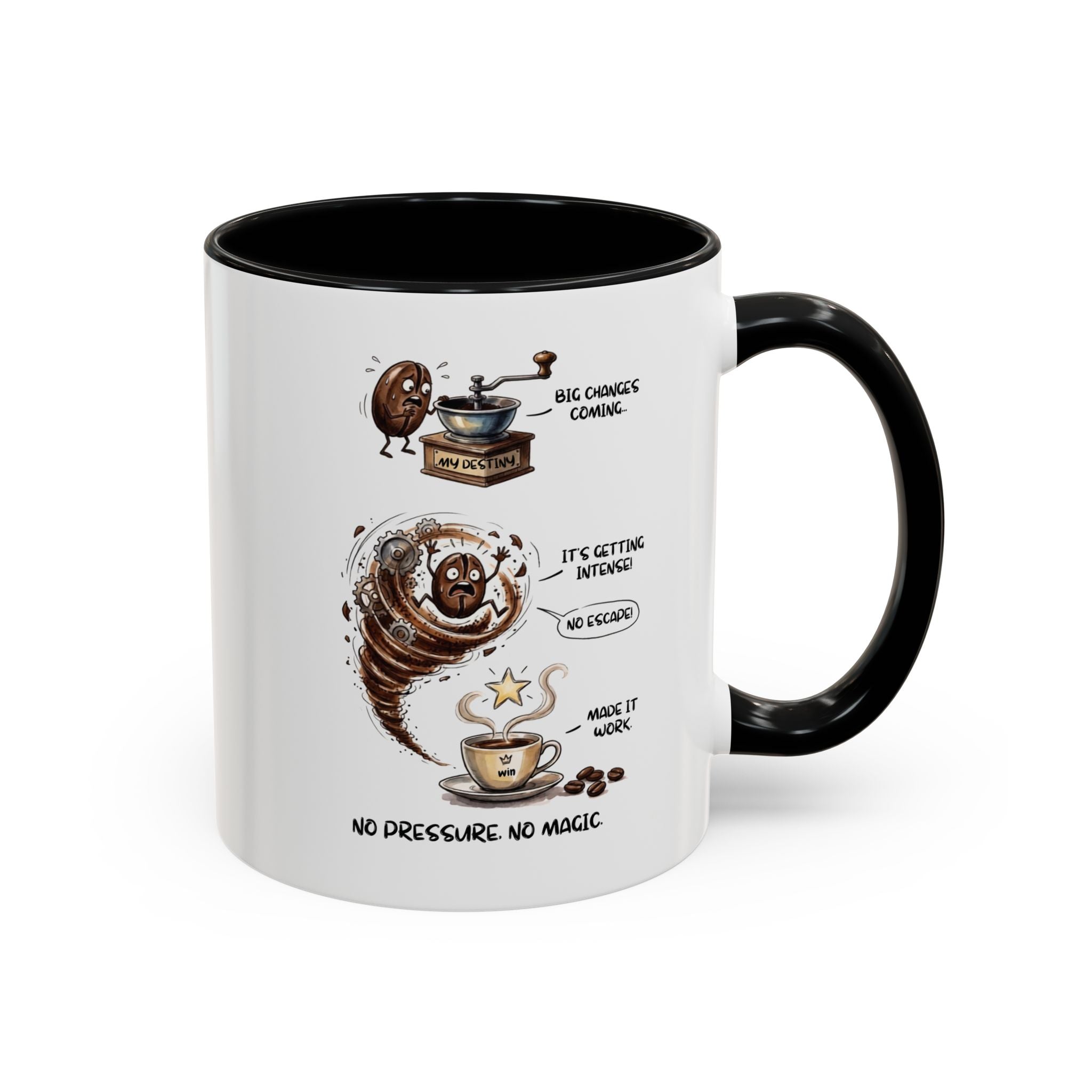 No Pressure, No Magic Mug – Funny Motivational Coffee Mug