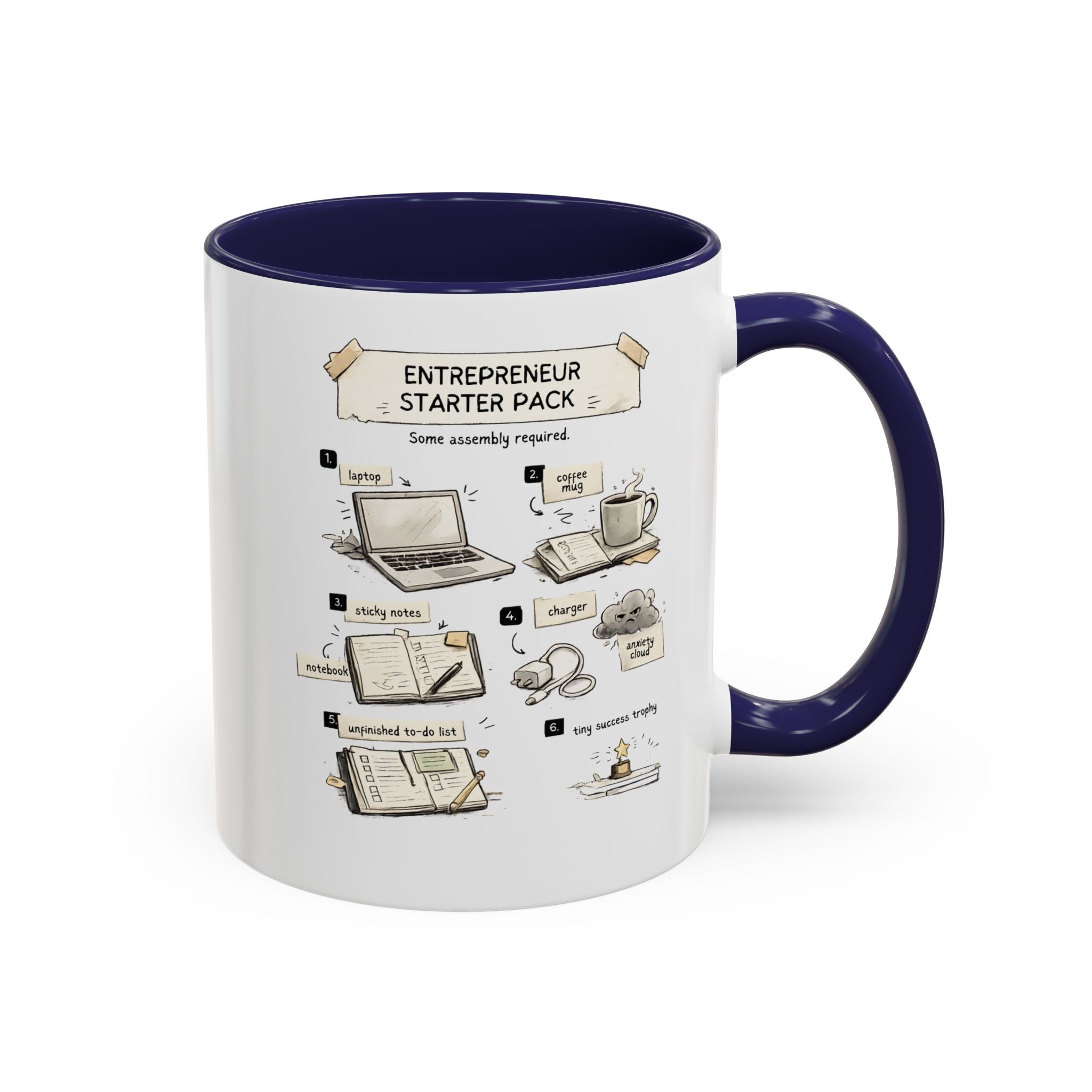 White mug with purple interior and handle featuring a pixelated design of a badge saying '100% Authentic'.