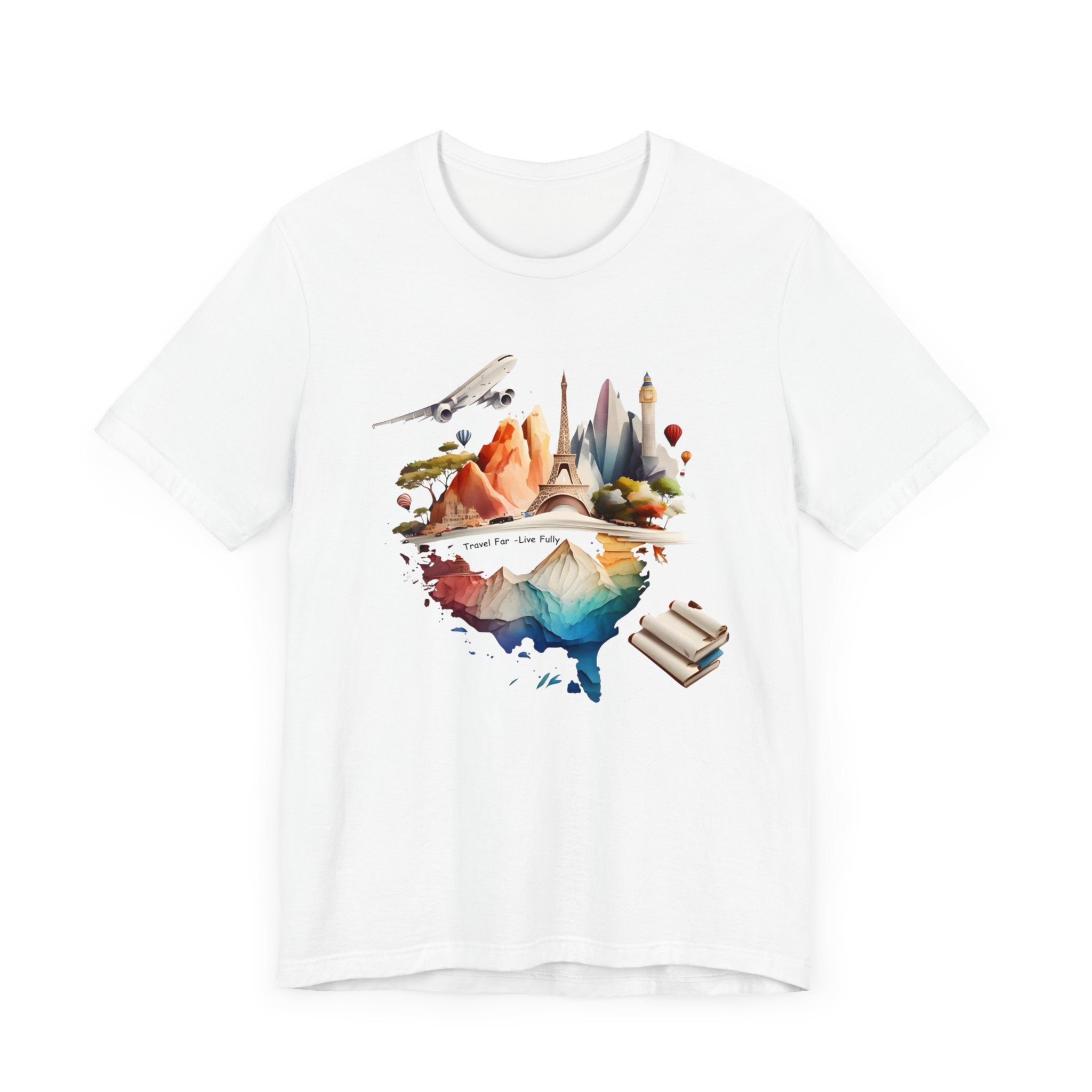 Travel T-Shirt - Adventure Graphic Tee with Famous Landmarks Unisex