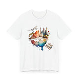 Travel T-Shirt - Adventure Graphic Tee with Famous Landmarks Unisex