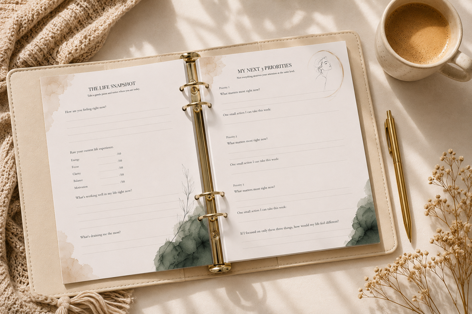 The 15-Minute Life Reset | Free Printable & Digital Personal Growth Workbook
