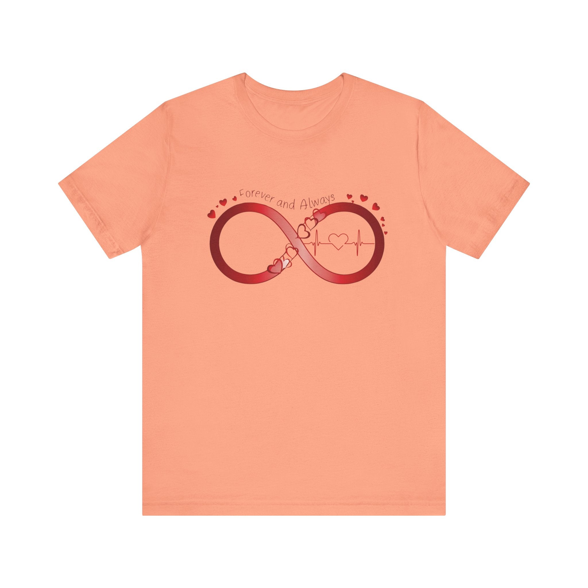 T-Shirt with Infinity Symbol and Hearts Forever and Always Design