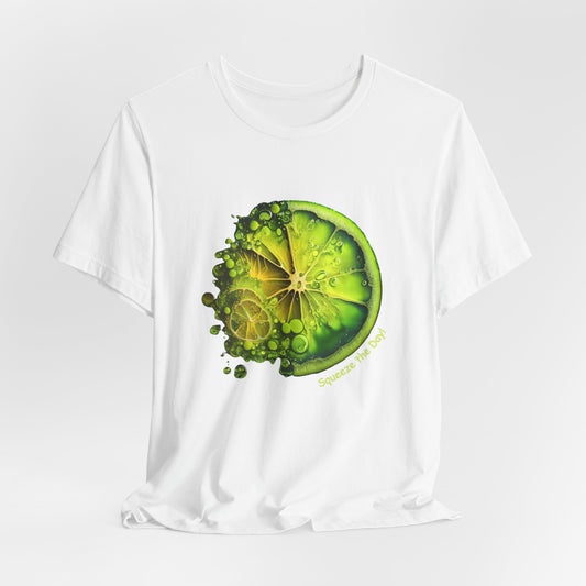 Lime T-Shirt - Vibrant Citrus Graphic Tee 'Squeeze the Day!' Unisex Tee