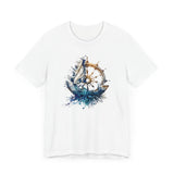 Dynamic Nautical T-Shirt - Ship Wheel, Sail & Waves Design (Unisex Tee)