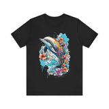 Colorful Dolphin T-Shirt - Vibrant Floral and Ocean Design