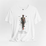 Futuristic Human Upgrade T-Shirt – “Upgrading... Please Wait” Graphic Tee, Minimal Tech Art Shirt, Unisex Streetwear