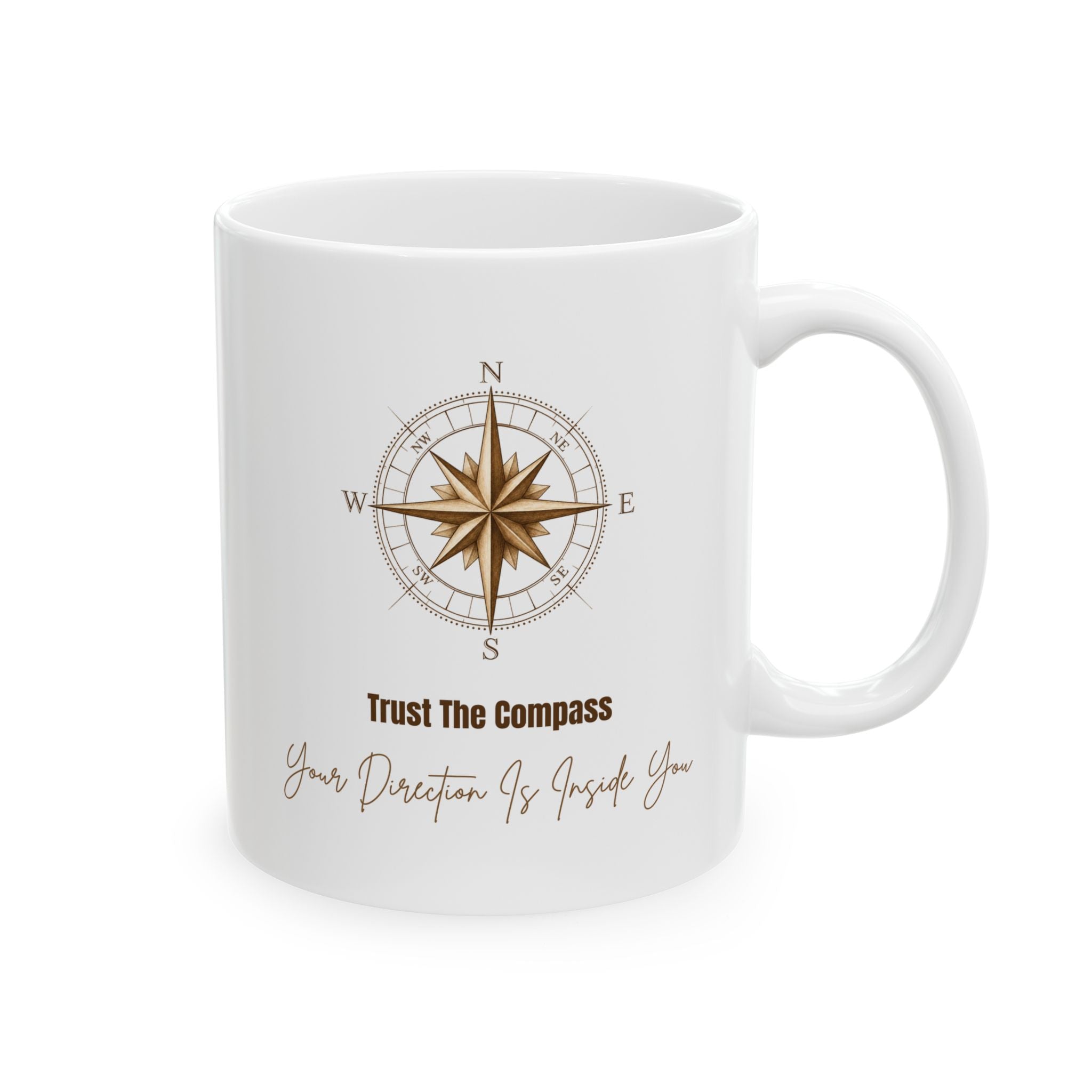 Trust the Compass – Inspirational Ceramic Mug, 11oz & 15oz