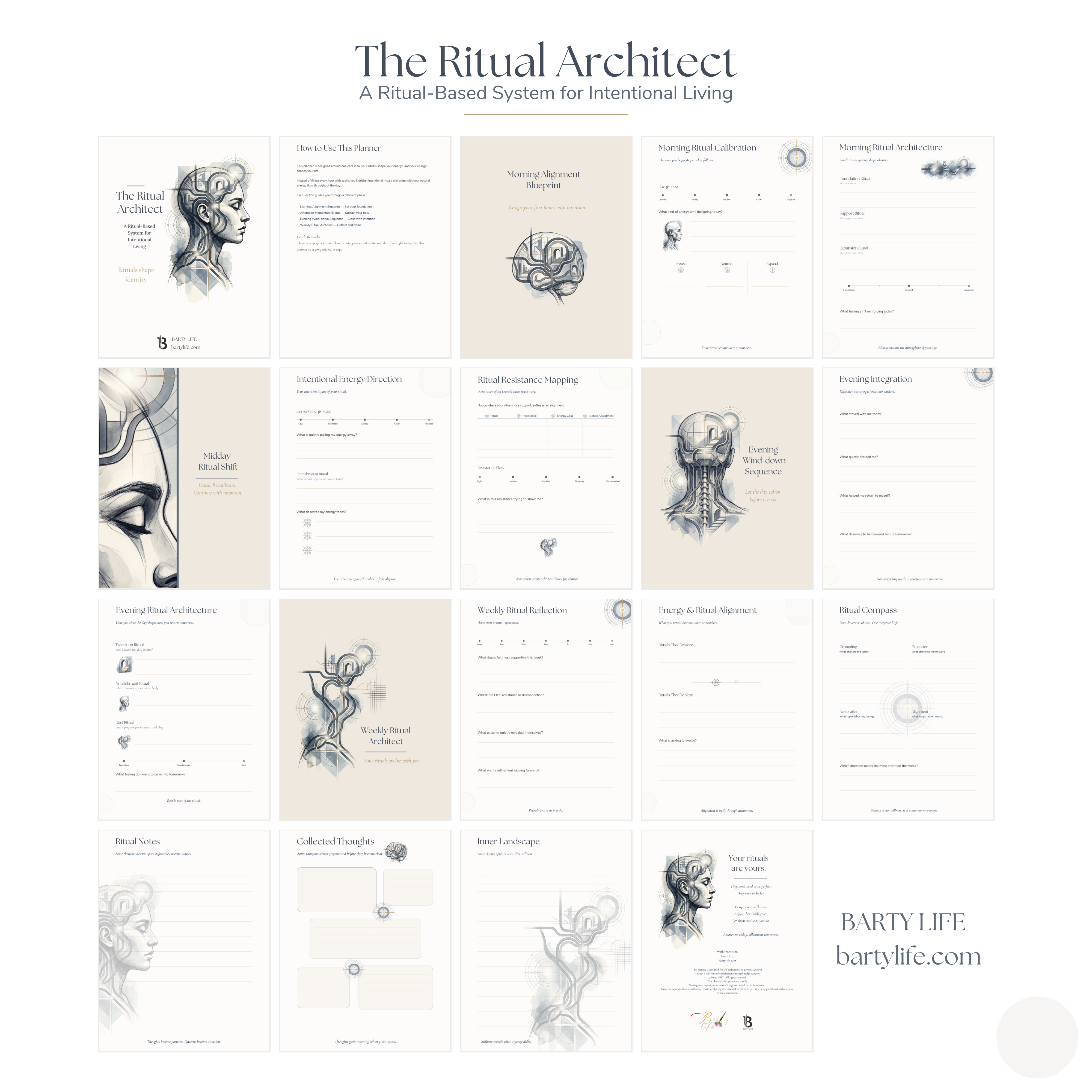 The Ritual Architect | Printable & Digital Ritual Planner for Intentional Living, Daily Alignment & Personal Growth