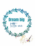 Dream Big, Blue, Rabbit- Nursery Wall Art Barty life
