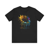 Colorful Sunflower T-Shirt - Artistic Paint Splash Design Unisex