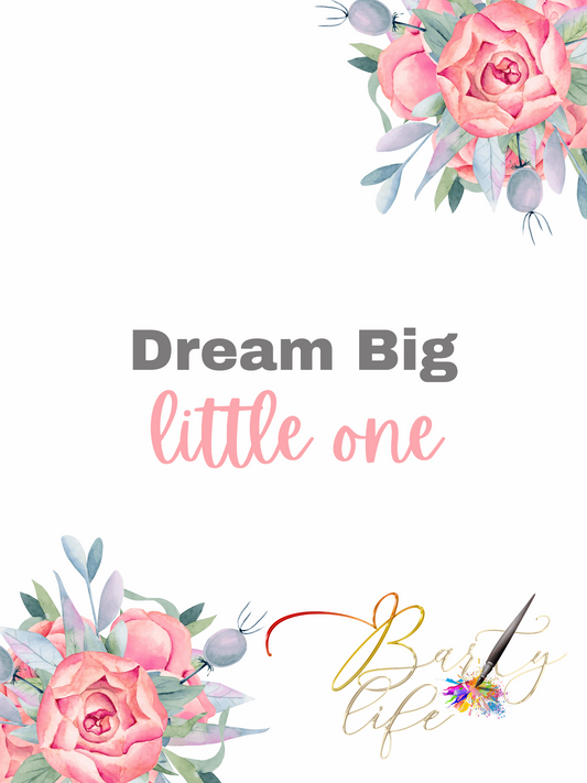 Giraffe,Dream Big Little One Nursery Wall Art Barty life