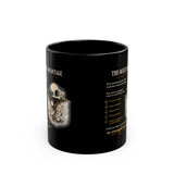 Motivational 'The Quiet Advantage' Black Coffee Mug — Inspirational Skull Design (11oz/15oz)