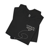 Letting Go, Lighting Up T-Shirt – Minimalist Inspirational Tee | Paper Plane Design | Mindful Aesthetic Shirt