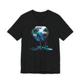 Artistic World Map T-Shirt - Perfect for Travel Lovers | Unique Wine Glass Design Unisex