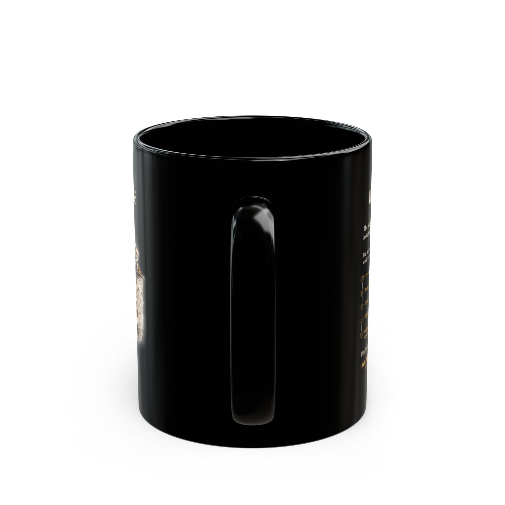 Motivational 'The Quiet Advantage' Black Coffee Mug — Inspirational Skull Design (11oz/15oz)