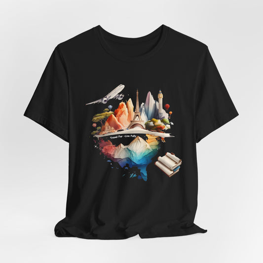 Travel T-Shirt - Adventure Graphic Tee with Famous Landmarks Unisex