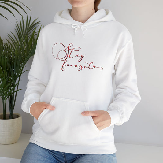 Hoodie Sweatshirt - Stay Focused Red Heart Design