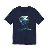 Artistic World Map T-Shirt - Perfect for Travel Lovers | Unique Wine Glass Design Unisex