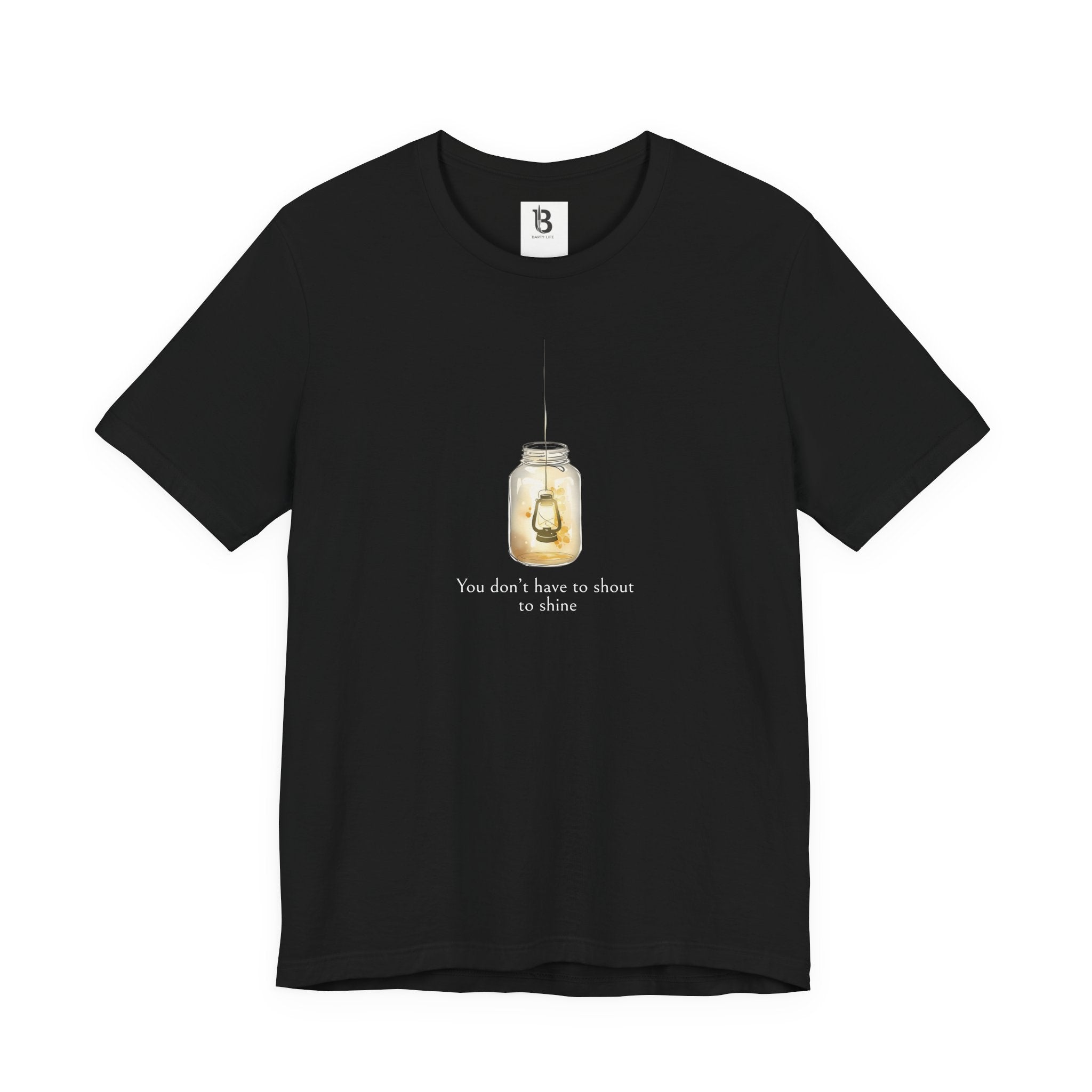 Minimalist Lantern T-Shirt – “You Don’t Have to Shout to Shine” Aesthetic Tee