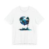 Artistic World Map T-Shirt - Perfect for Travel Lovers | Unique Wine Glass Design Unisex