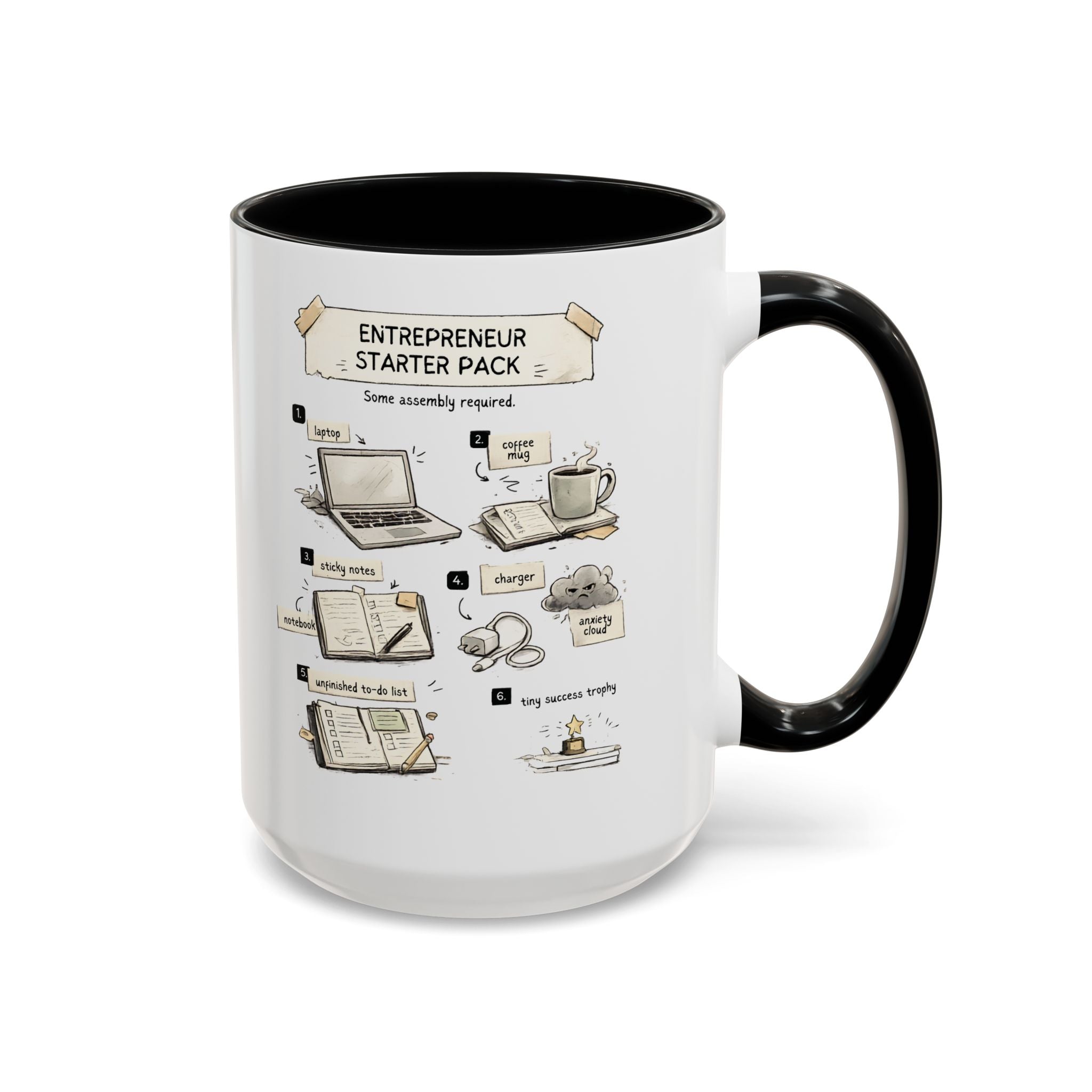 White mug with purple interior and handle on a white background