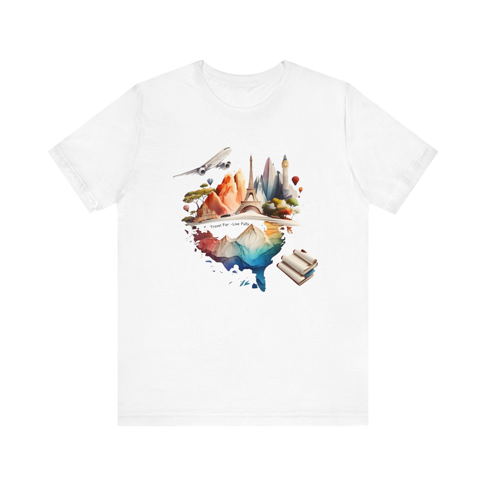 Travel T-Shirt - Adventure Graphic Tee with Famous Landmarks Unisex