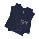 Letting Go, Lighting Up T-Shirt – Minimalist Inspirational Tee | Paper Plane Design | Mindful Aesthetic Shirt