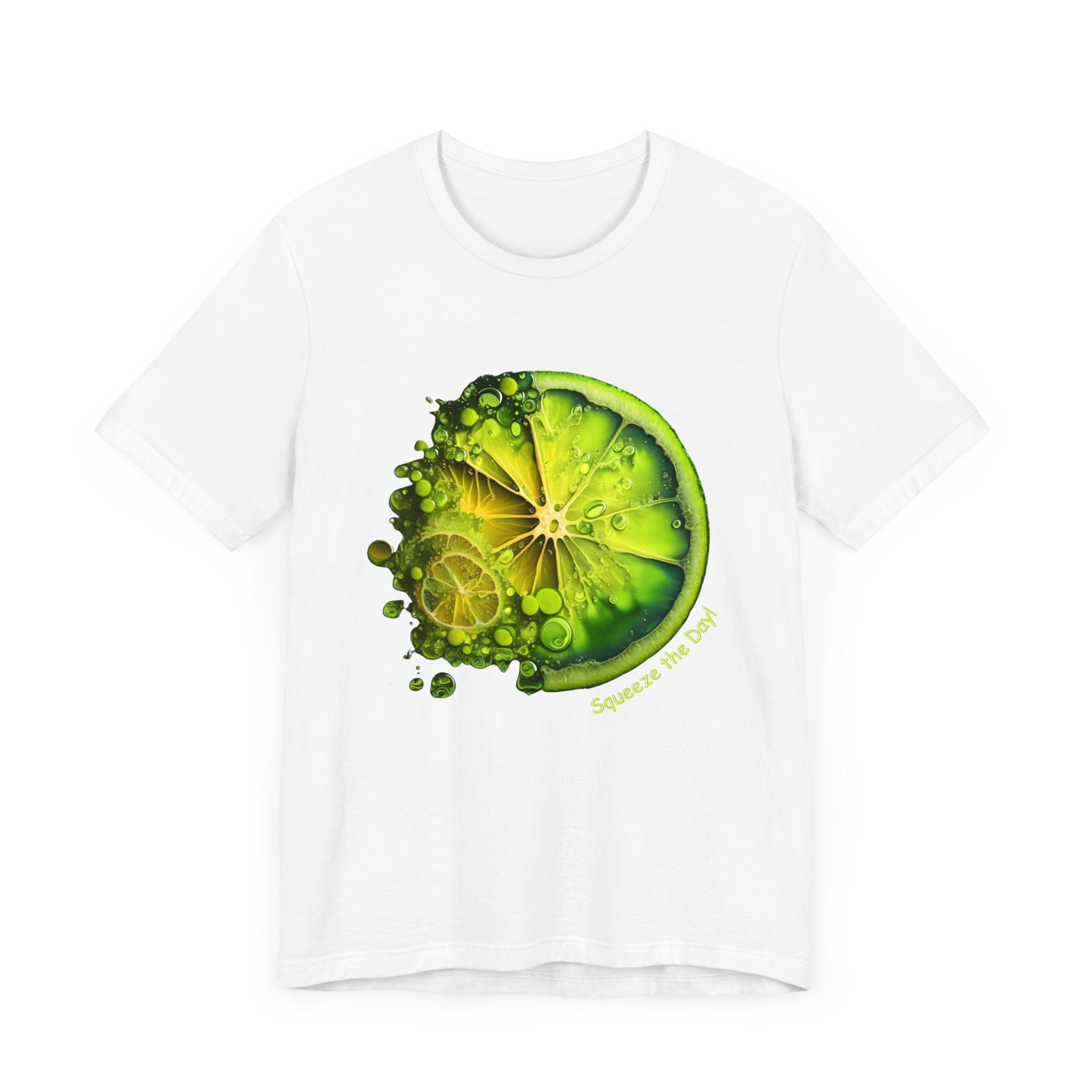 Lime T-Shirt - Vibrant Citrus Graphic Tee 'Squeeze the Day!' Unisex Tee